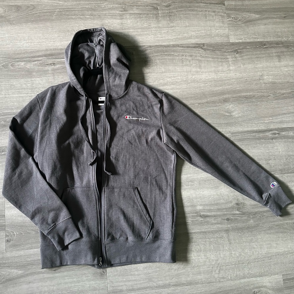 Gray Champion Zip-Up Hoodie